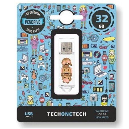 Pendrive 32GB Tech One Tech Emojitech Não TEC4503-32TECH ONE TECH