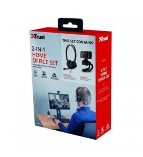 Pack 2 en 1 Trust Doba Home Office Set Webcam + Auriculares con Micrófono 24036TRUST