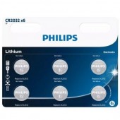Pack de 6 Pilas de Botón Philips CR2032 CR2032P6/01BPHILIPS