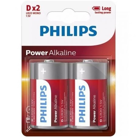 Pack de 2 Pilas D Philips LR20P2B LR20P2B/10PHILIPS