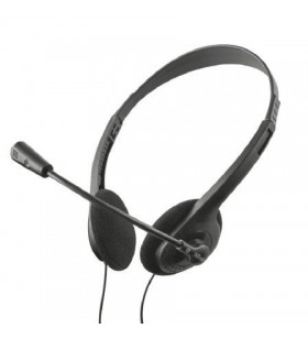 Auriculares trust hs-100 chat headset 24423/ con micrófono/ jack 3.5/ negros TRUST