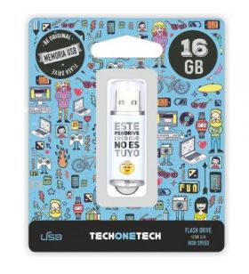 Pendrive 16GB Tech One Tech Não Seu USB 2.0 TEC4007-16TECH ONE TECH