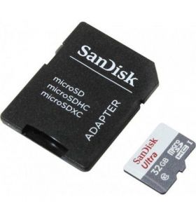 Cartão de memória microSD HC SanDisk Ultra 32GB com adaptador SDSQUNR-032G-GN3MASANDISK