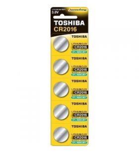 Pack de 5 Pilas de Botón Toshiba CR2016 CR2016 BL5TOSHIBA