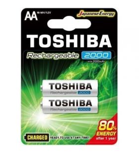 Pack de 2 Pilas AA Toshiba Rechargeable R6RT2000 BL2TOSHIBA