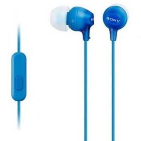 Intraoural hearing aids sony mdr-ex15apli/ with microphone/ jack 3.5/ blue