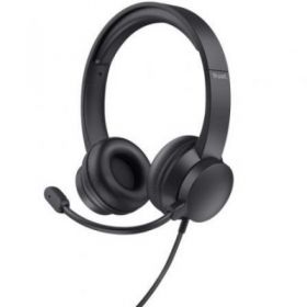 Trust aid headphones/ with microphone/ jack 3.5/ black